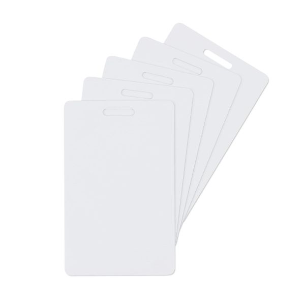 White PVC Card with Vertical Slot Punch, Qty 500